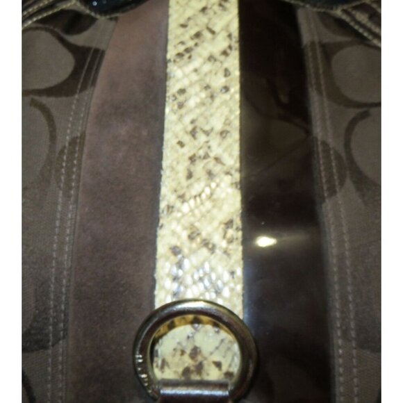 SOLD COACH 2006 Hampton Exotic Python Mixed Canvas & Leather Hobo Handbag - Picture 10 of 14